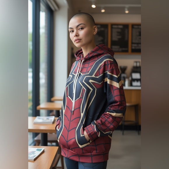 Red and Gold Spider Hoodie EUC - Picture 2 of 6